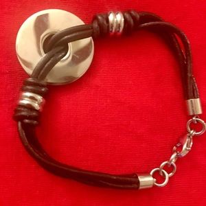 Brown leather bracelet